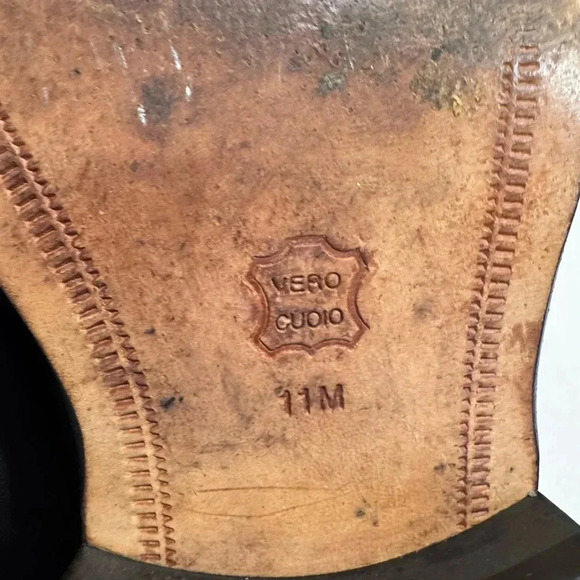 Giorgio Brutini Private Collection Black Leather Slip On Loafers 11 M ITALY - Picture 13 of 14